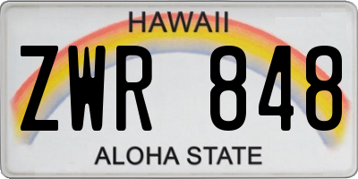 HI license plate ZWR848