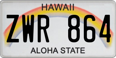 HI license plate ZWR864