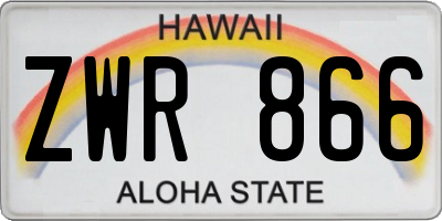 HI license plate ZWR866