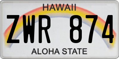 HI license plate ZWR874