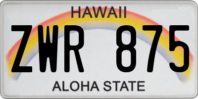 HI license plate ZWR875