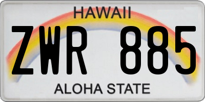 HI license plate ZWR885