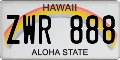 HI license plate ZWR888