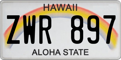 HI license plate ZWR897