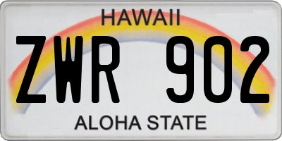 HI license plate ZWR902