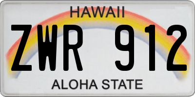 HI license plate ZWR912