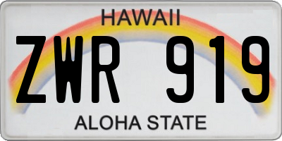 HI license plate ZWR919
