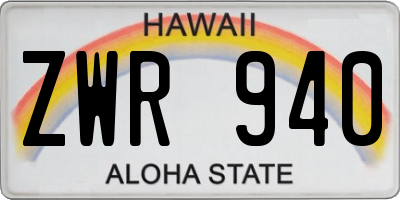HI license plate ZWR940