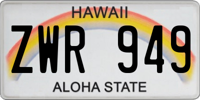 HI license plate ZWR949