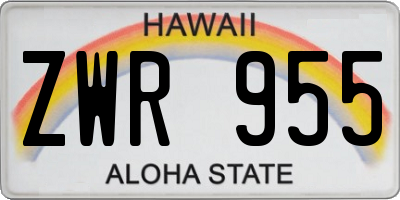 HI license plate ZWR955
