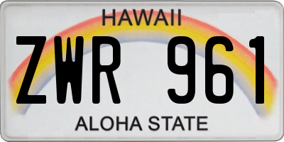 HI license plate ZWR961