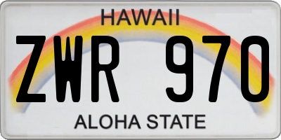 HI license plate ZWR970