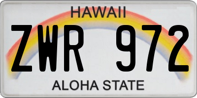 HI license plate ZWR972