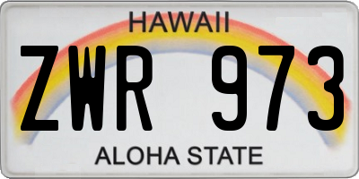 HI license plate ZWR973