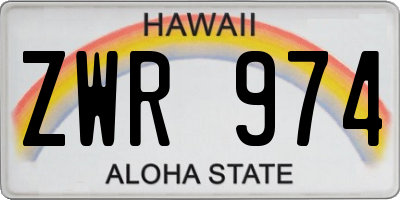 HI license plate ZWR974