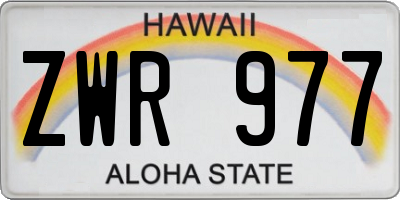 HI license plate ZWR977