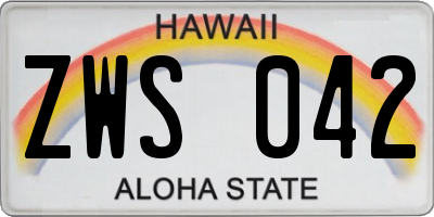 HI license plate ZWS042