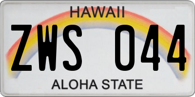 HI license plate ZWS044