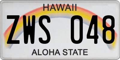HI license plate ZWS048