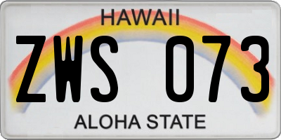 HI license plate ZWS073