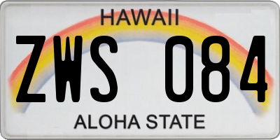 HI license plate ZWS084