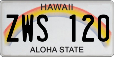 HI license plate ZWS120