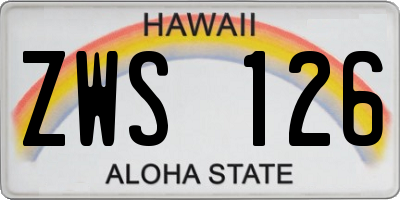 HI license plate ZWS126