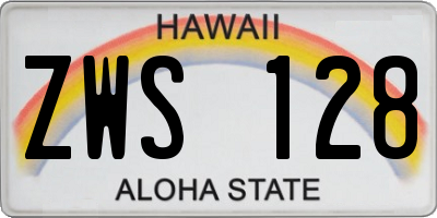 HI license plate ZWS128