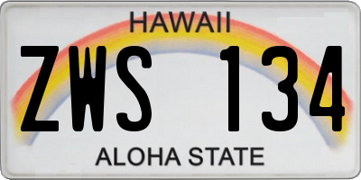 HI license plate ZWS134