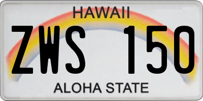HI license plate ZWS150