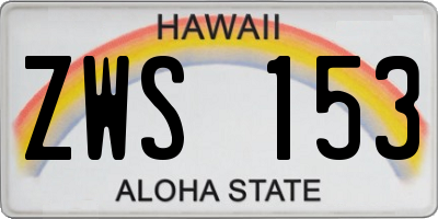 HI license plate ZWS153