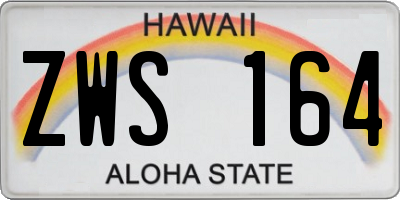 HI license plate ZWS164