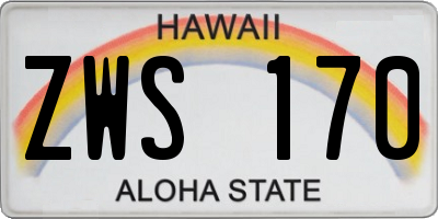 HI license plate ZWS170