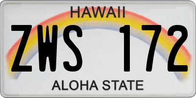 HI license plate ZWS172