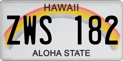 HI license plate ZWS182