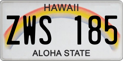 HI license plate ZWS185