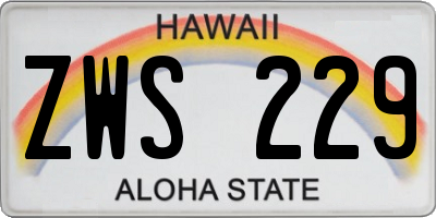 HI license plate ZWS229