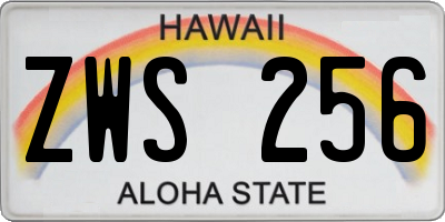 HI license plate ZWS256