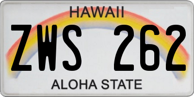 HI license plate ZWS262