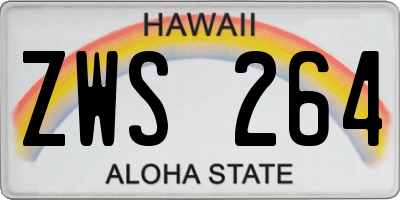 HI license plate ZWS264