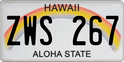 HI license plate ZWS267