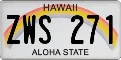 HI license plate ZWS271