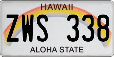 HI license plate ZWS338