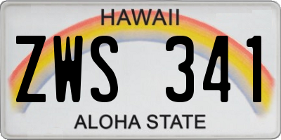 HI license plate ZWS341