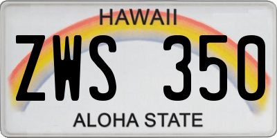 HI license plate ZWS350