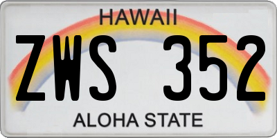 HI license plate ZWS352