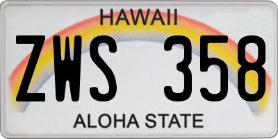 HI license plate ZWS358