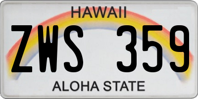 HI license plate ZWS359