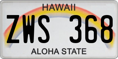 HI license plate ZWS368