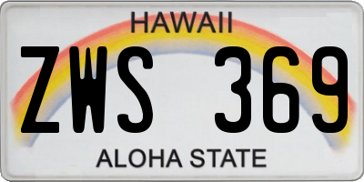 HI license plate ZWS369
